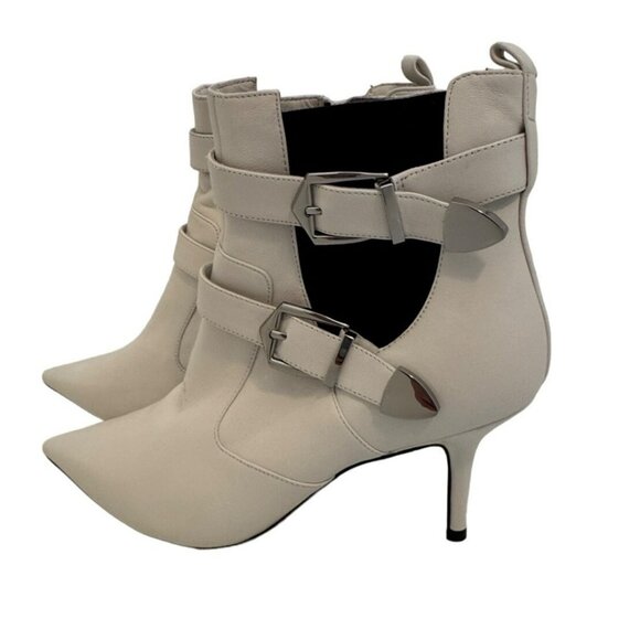Linea Paolo Nikita II Bootie White Buckle Heels Size 9m $149 - Picture 12 of 14